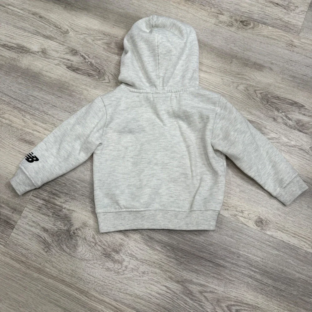New Balance Toddler Boys Grey Heather Fleece Pullover Hoodie 18M Logo